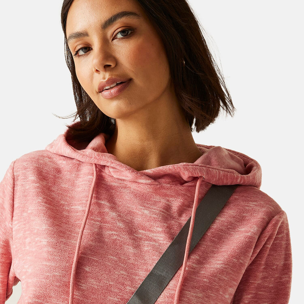 Regatta Womens Marl Fleece Hoodie (Size 18) - Dusty Rose