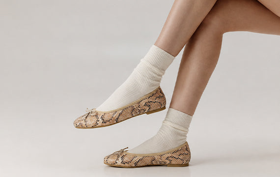 Spot On Ladies Leather Ballerinas