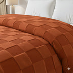 Hush Haven Patterned Blanket (Size 200x1 cm) - Rust & Rust