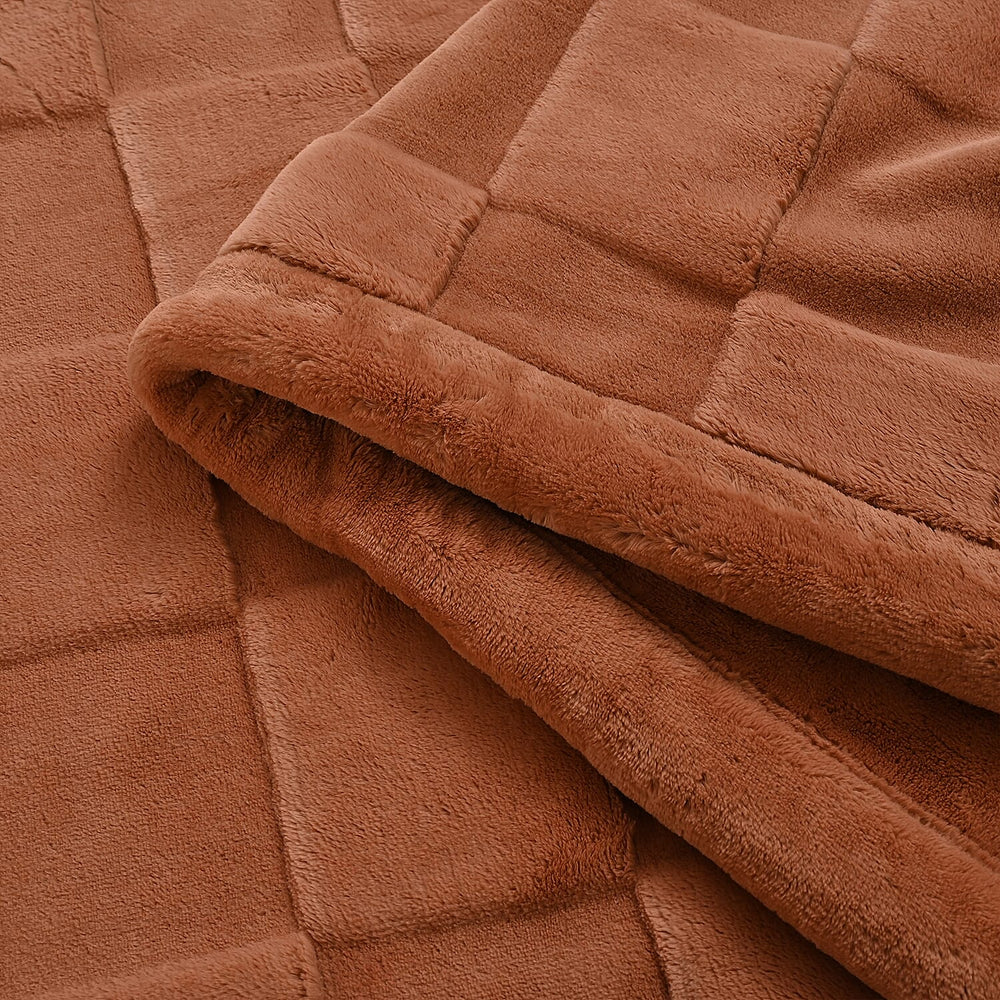Hush Haven Patterned Blanket (Size 200x1 cm) - Rust & Rust
