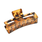 Set of 12 Tortoise Shell - Ribbon Large Hair Claw Clips - Brown Leopard