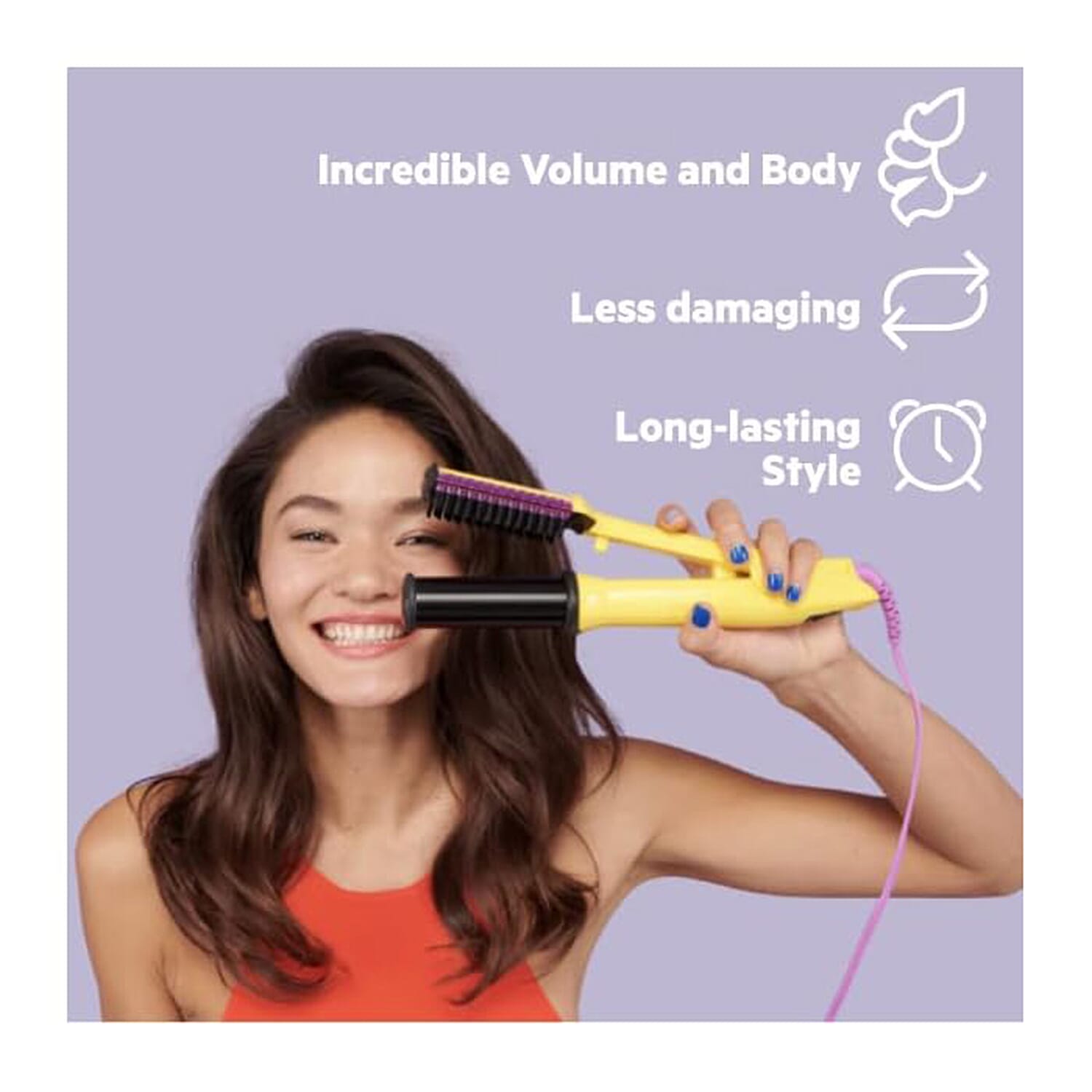 Flower Beauty Titanium 1.25 Inch Revolving Styling Iron (Hair Straightner) - Yellow