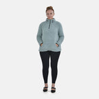 Half Zip Sherpa Sweatshirt With Handy Kangaroo Pocket (Size S) - Blue