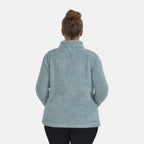 Half Zip Sherpa Sweatshirt With Handy Kangaroo Pocket (Size S) - Blue