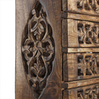 Hand Carved Mango Wood 4 Drawer Chest (Size 22x12x27 cm)
