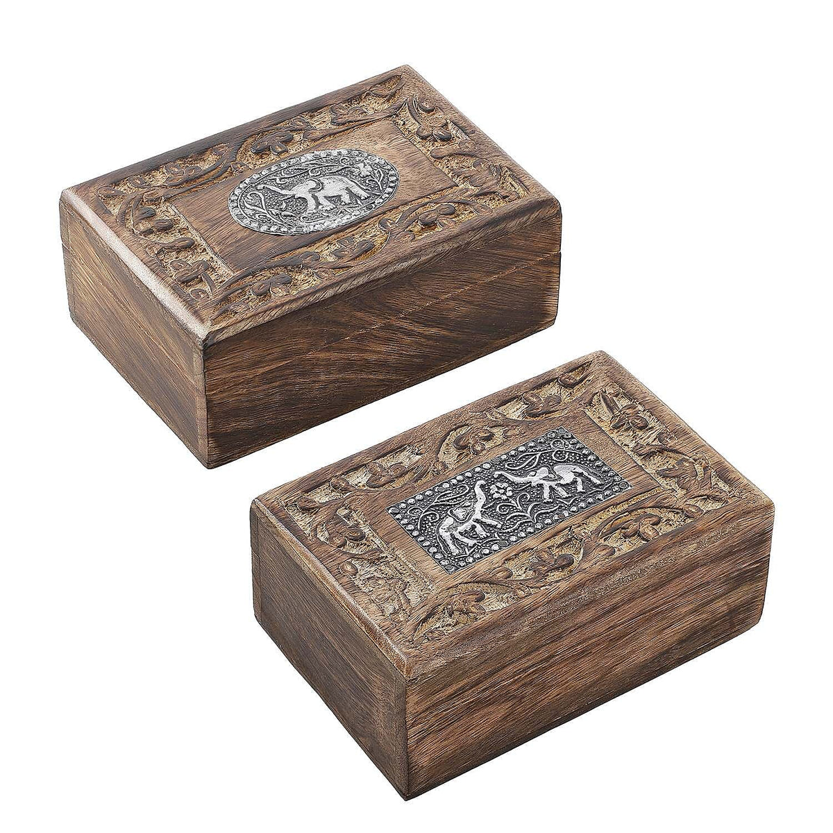 Hand Carved Storage Box Natural Natural