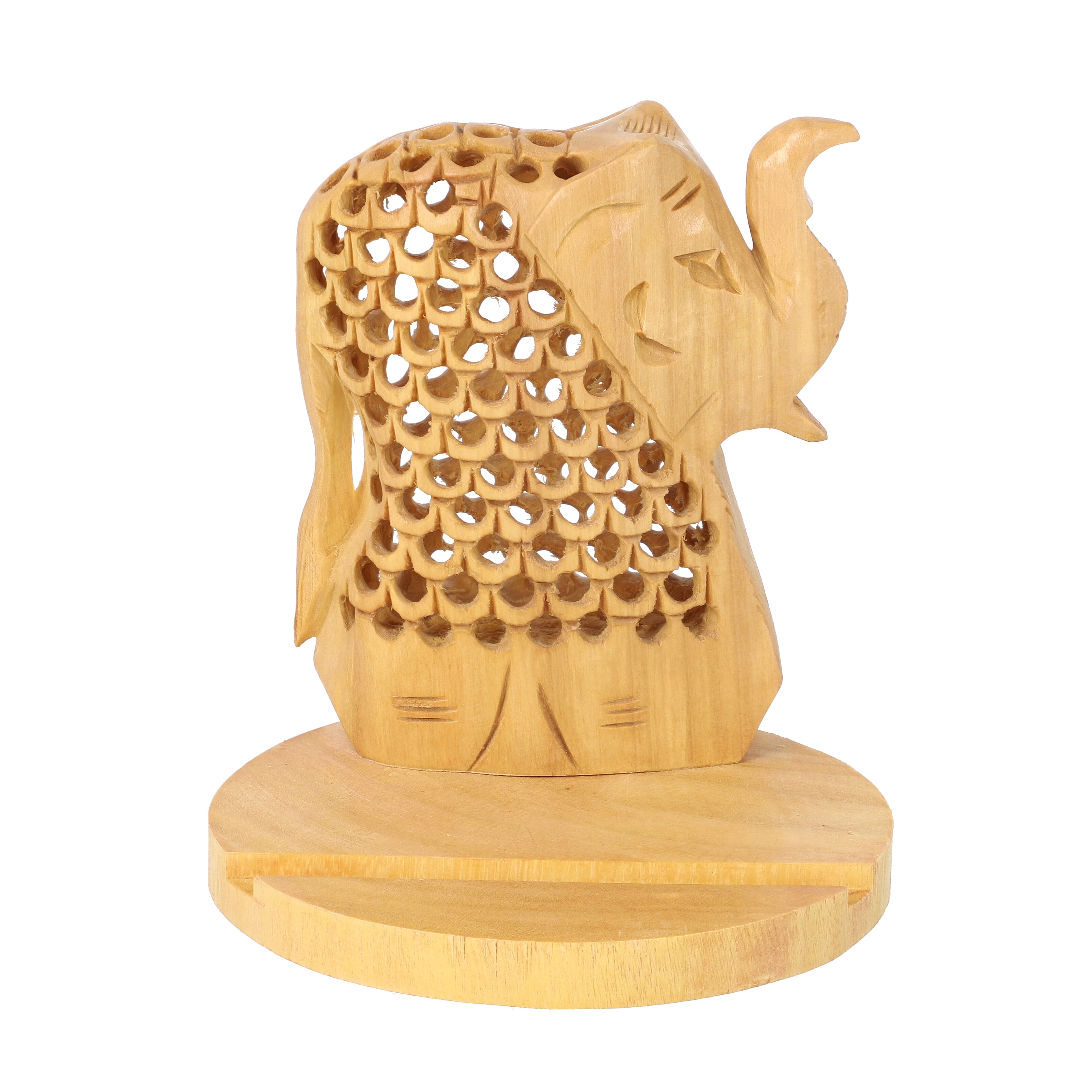 New Arrival- Hand Carved Wooden Mobile Phone Holder- Elephant