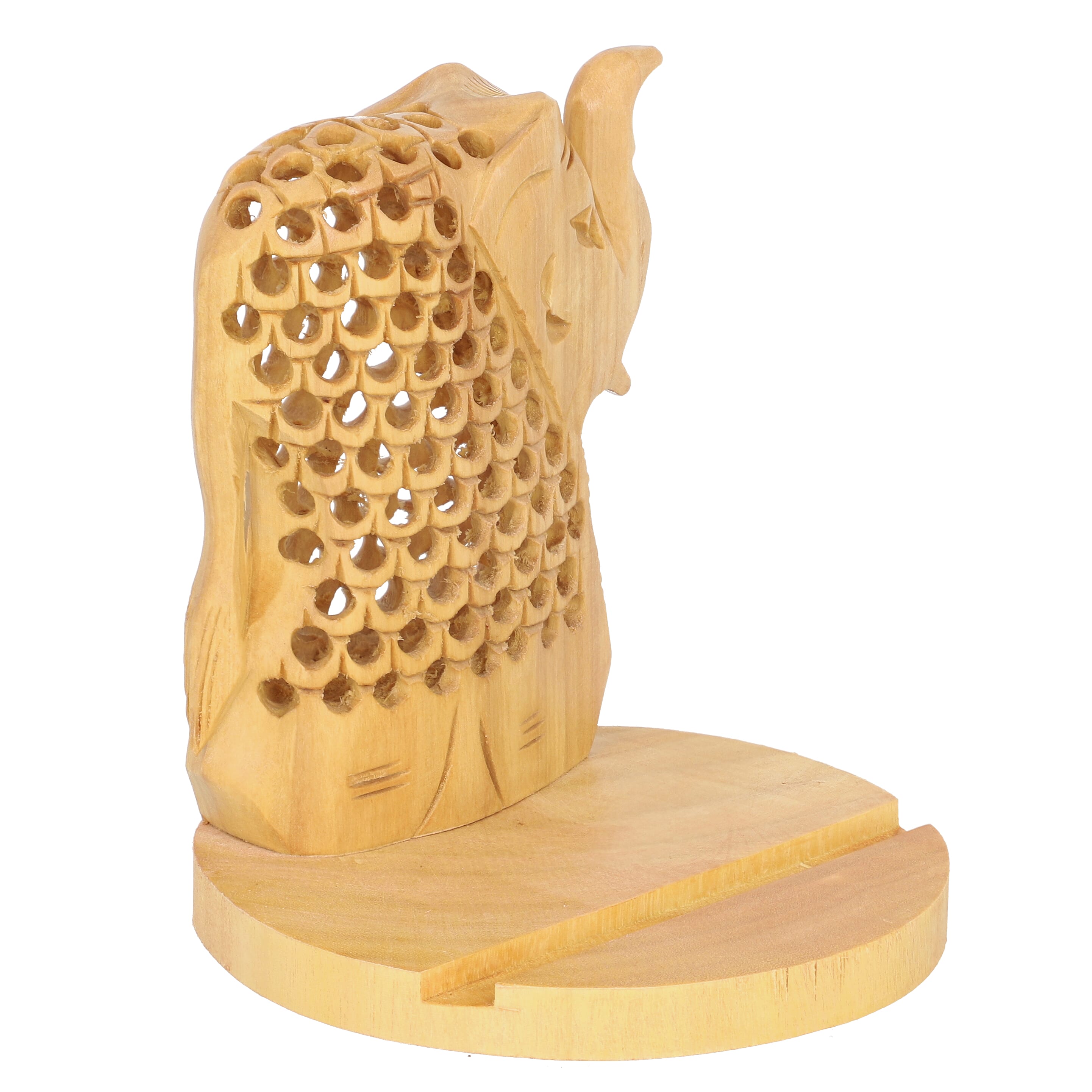 New Arrival- Hand Carved Wooden Mobile Phone Holder- Elephant