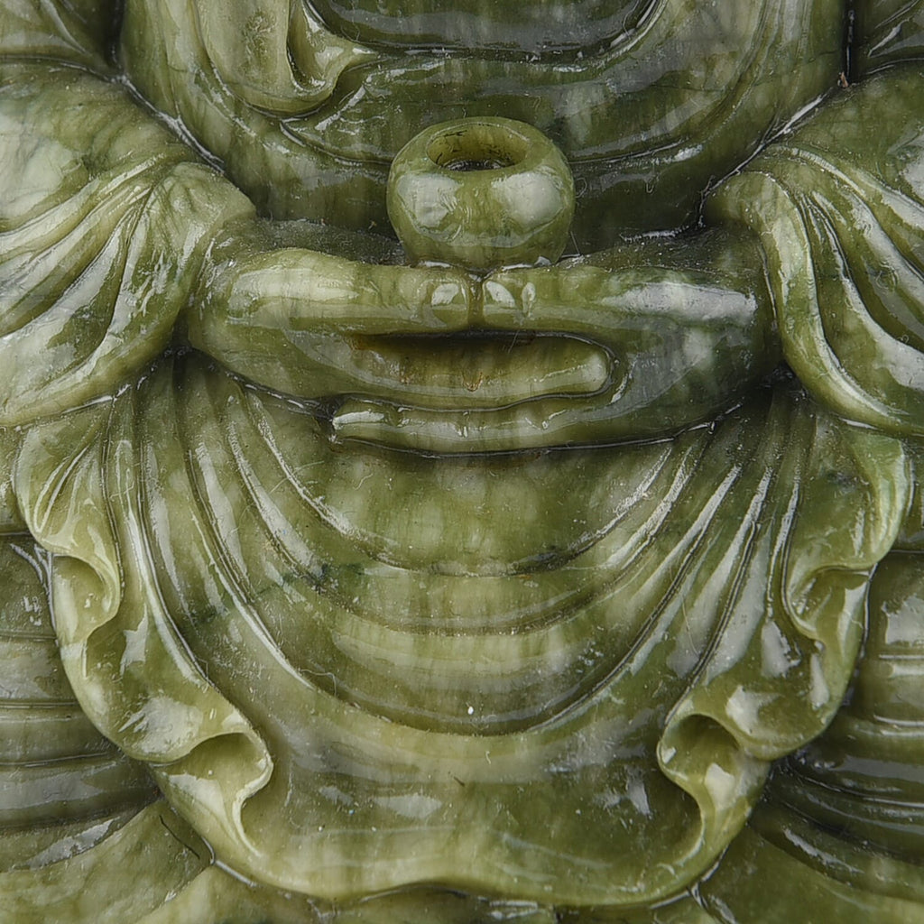 Decorative Handmade Green Serpentine Buddha (Size 20x13Cm)
