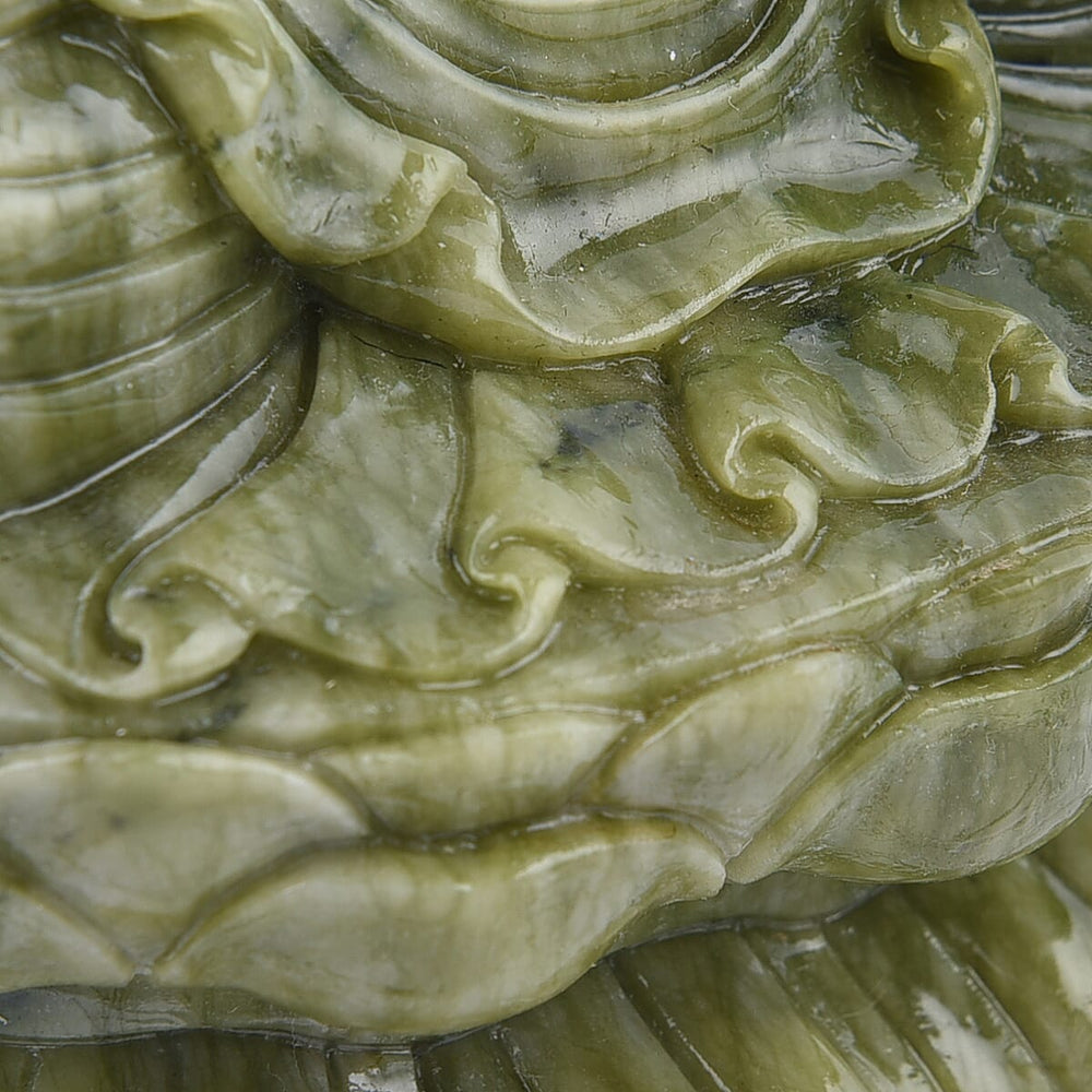 Decorative Handmade Green Serpentine Buddha (Size 20x13Cm)