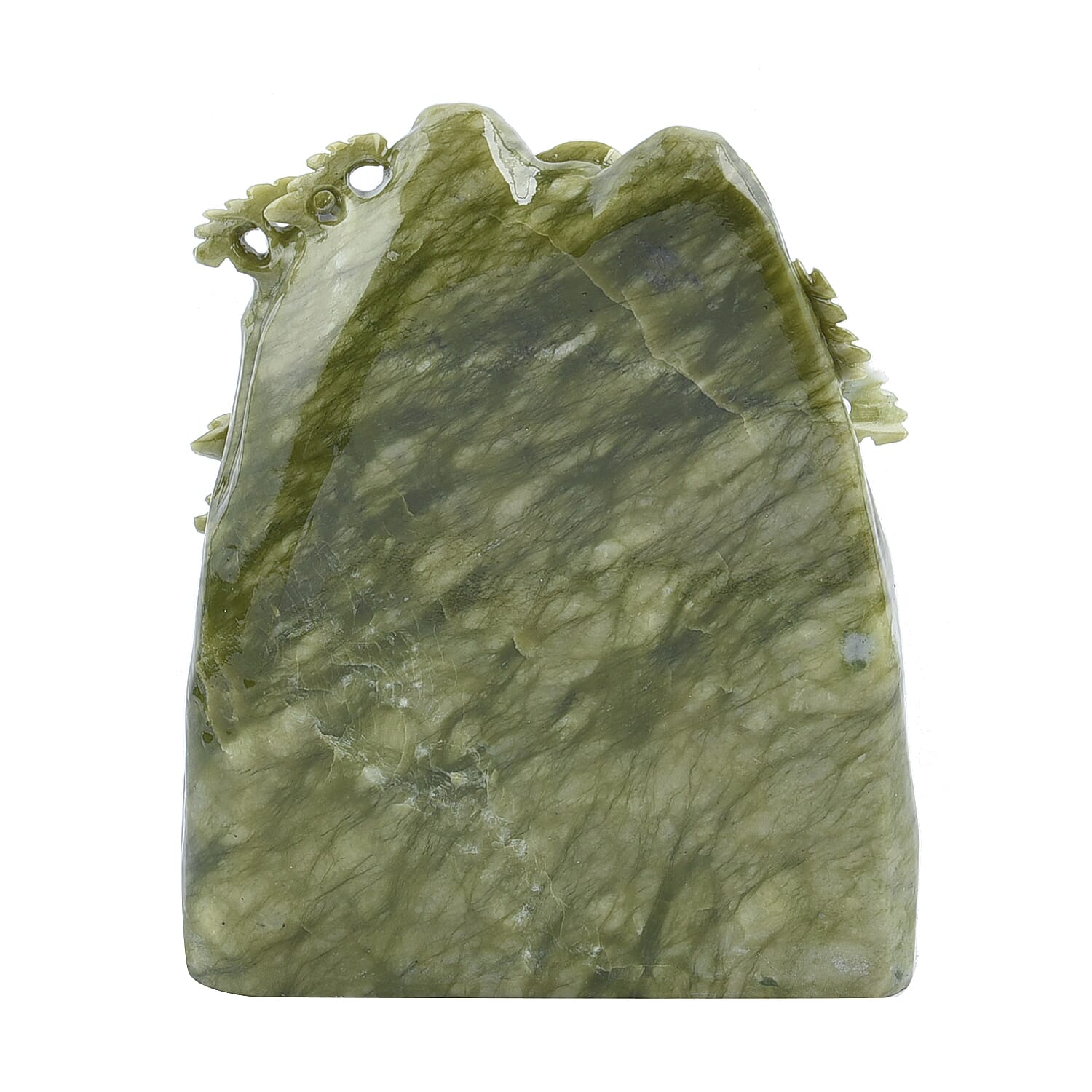 Decorative Handcarved Green Serpentine Landscape (Size 21x18x7 Cm). Total Gem Wt 22000 Cts