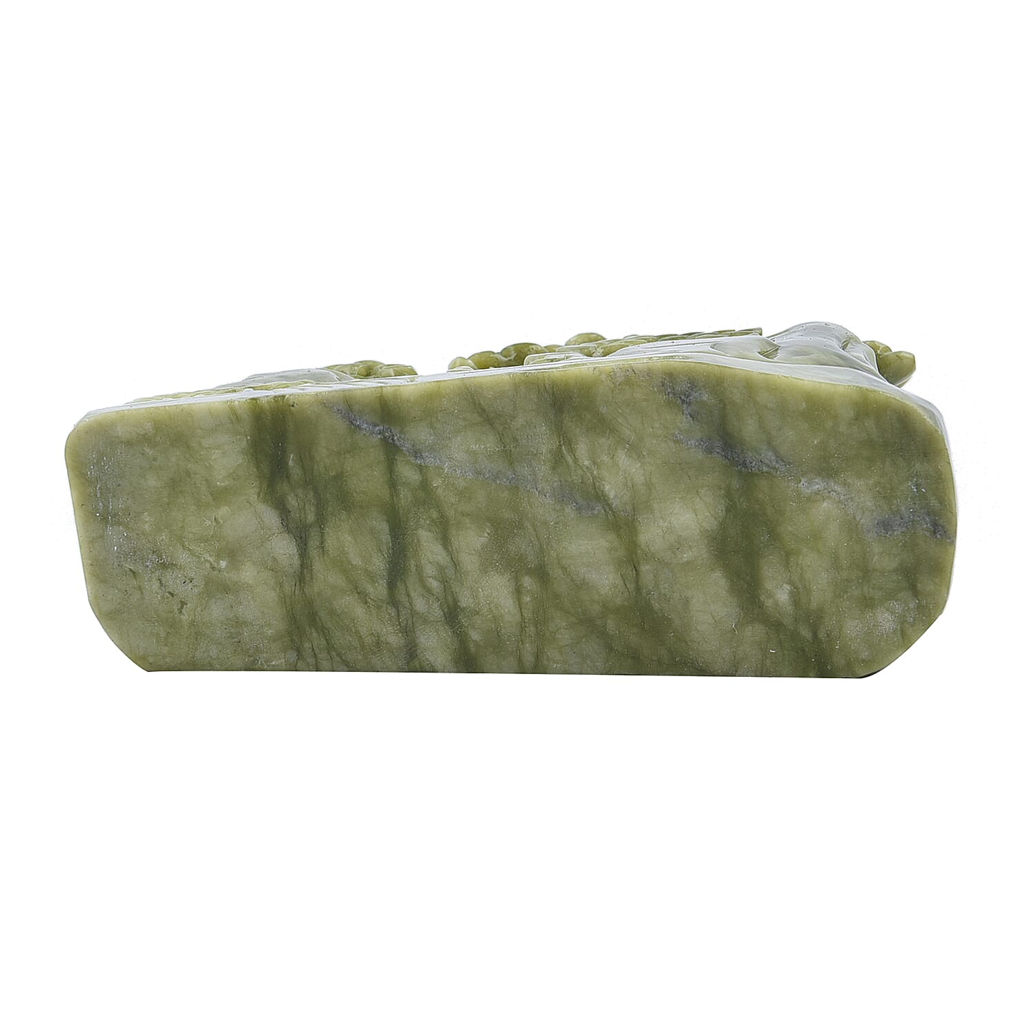 Decorative Handcarved Green Serpentine Landscape (Size 21x18x7 Cm). Total Gem Wt 22000 Cts