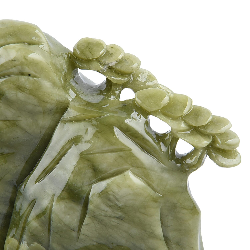 Decorative Handcarved Green Serpentine Landscape (Size 21x18x7 Cm). Total Gem Wt 22000 Cts