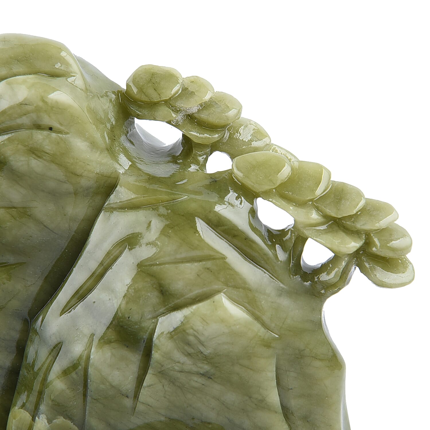 Decorative Handcarved Green Serpentine Landscape (Size 21x18x7 Cm). Total Gem Wt 22000 Cts