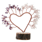Hand Made Amethyst & White Quartz Heart Tree