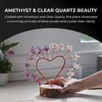 Hand Made Amethyst & White Quartz Heart Tree