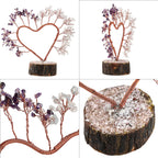 Hand Made Amethyst & White Quartz Heart Tree