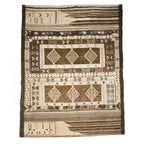 Hand Made 100% Cotton Printed Rug (Size 180x120 cm) - Beige - Green