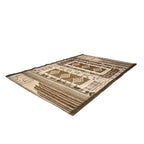 Hand Made 100% Cotton Printed Rug (Size 180x120 cm) - Beige - Green
