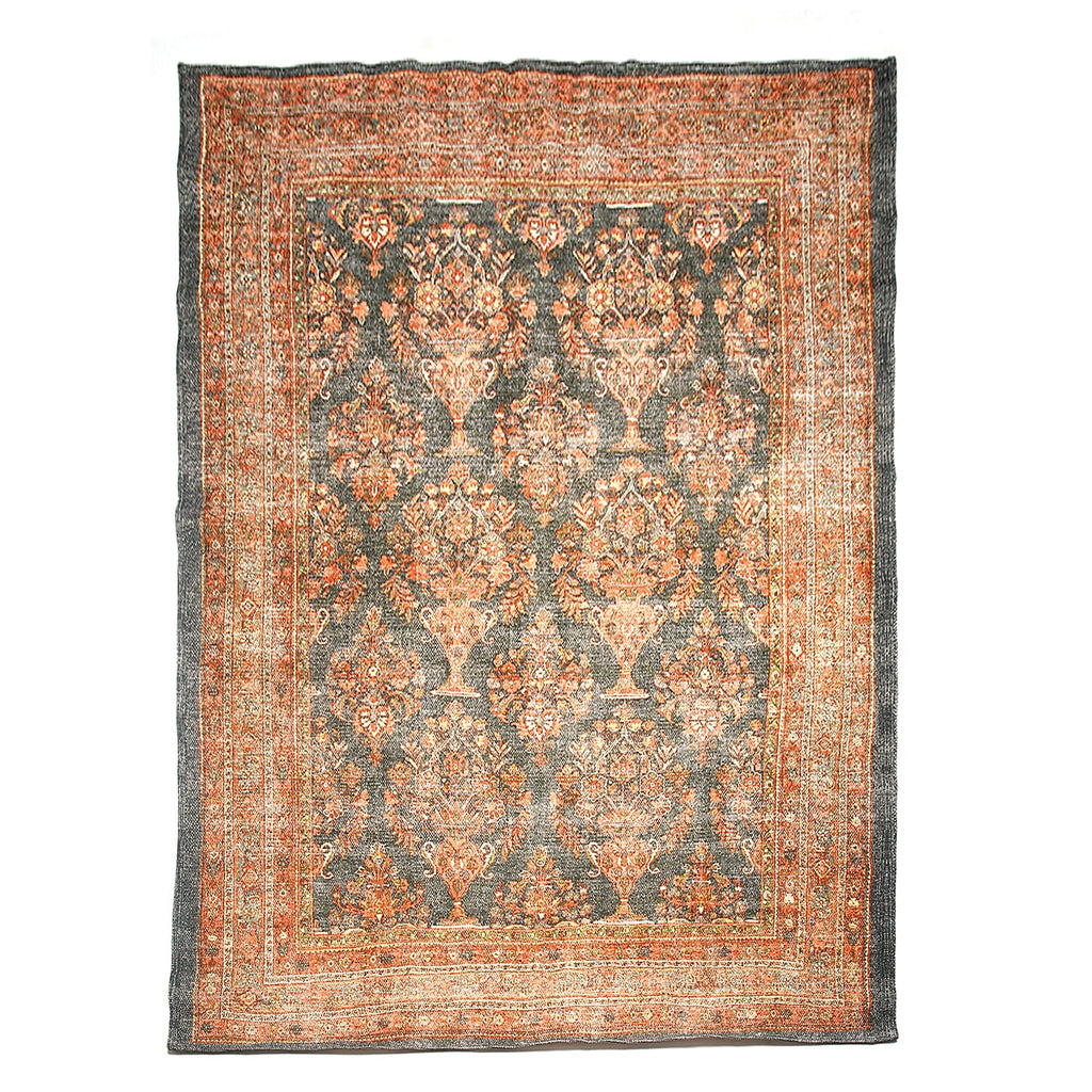 Handmade 100% Cotton Digital Printed Rug (Size 180x120 cm) - Orange and Multi