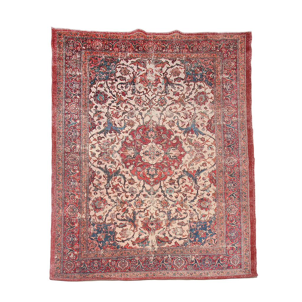 Handmade 100% Cotton Digital Printed Rug with Fringes (Size 180x120 cm) - Red & Multi