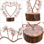 Hand Made Rose Quartz Heart Tree