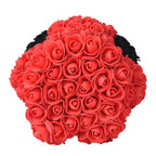 Handcrafted Rose Flower Dog with Bow (Size 28x18x17 Cm)