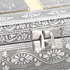 Handcrafted Oxidized Jewellery Storage Box (Size 19.7x12x7.3 cm) - Silver