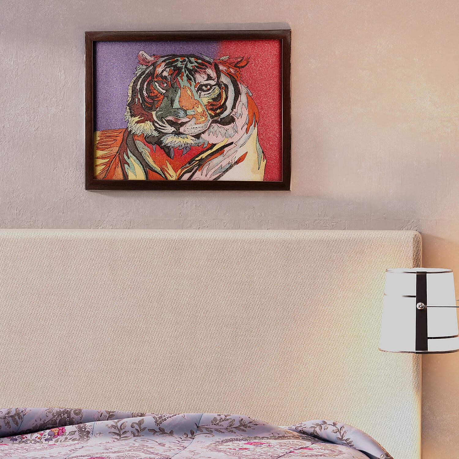 Handcrafted Tiger Gemstone Painting (Size 32x24 Cm)