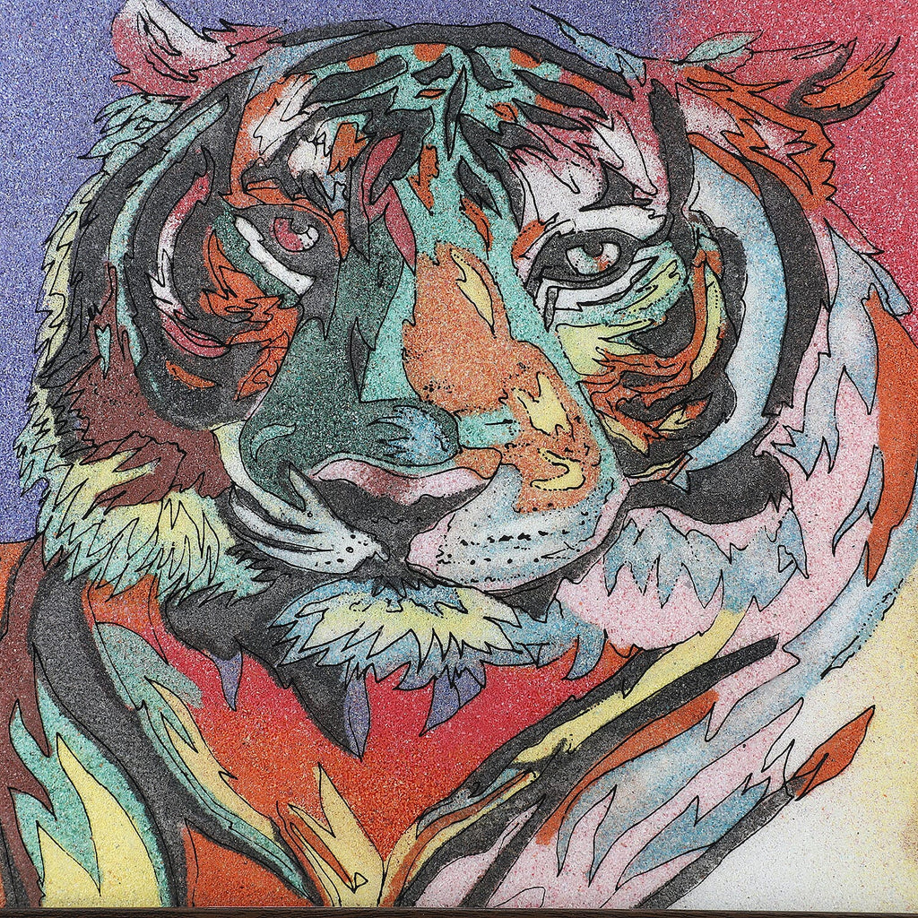Handcrafted Tiger Gemstone Painting (Size 32x24 Cm)