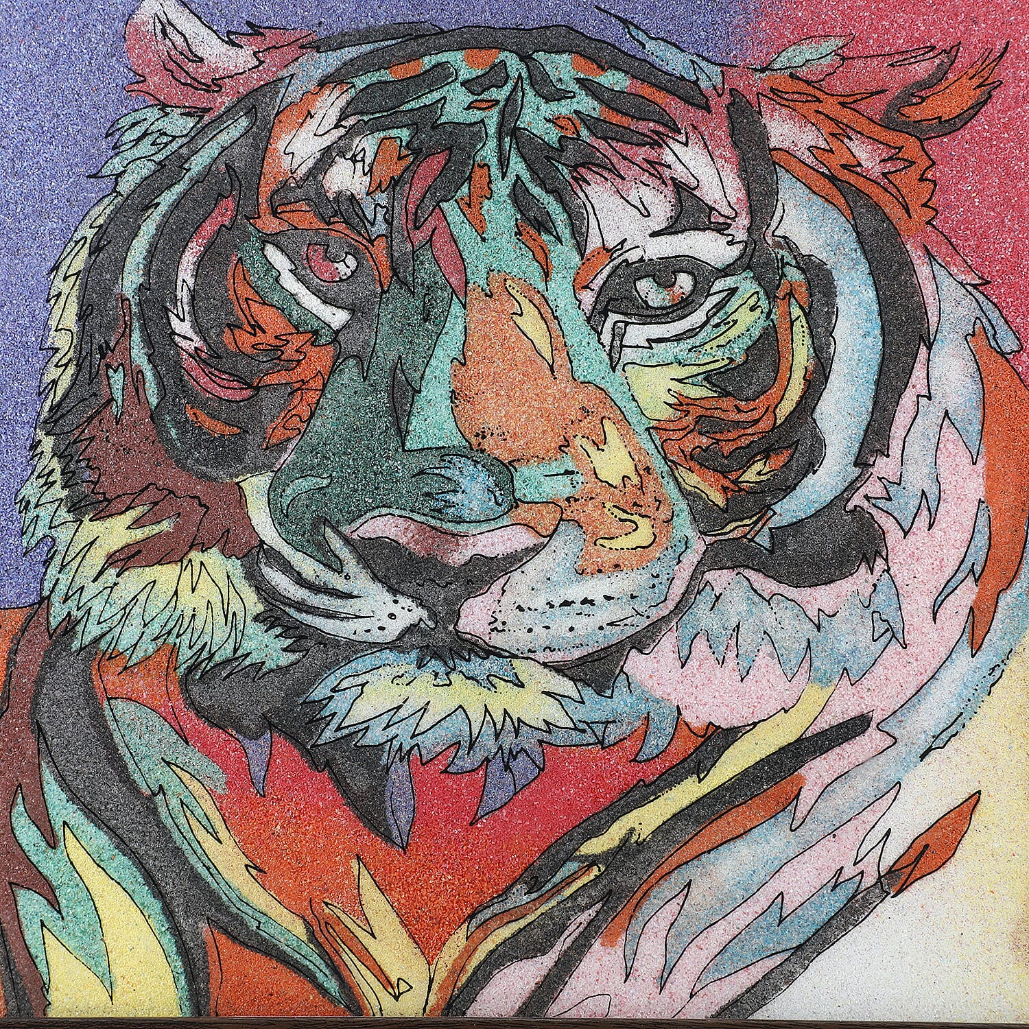 Handcrafted Tiger Gemstone Painting (Size 32x24 Cm)