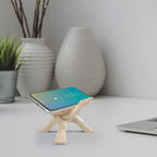 Handcrafted Wooden Tripod Stand - Natural Wood 6 inches