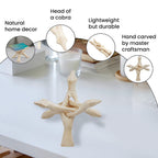 Handcrafted Wooden Tripod Stand - Natural Wood 6 inches