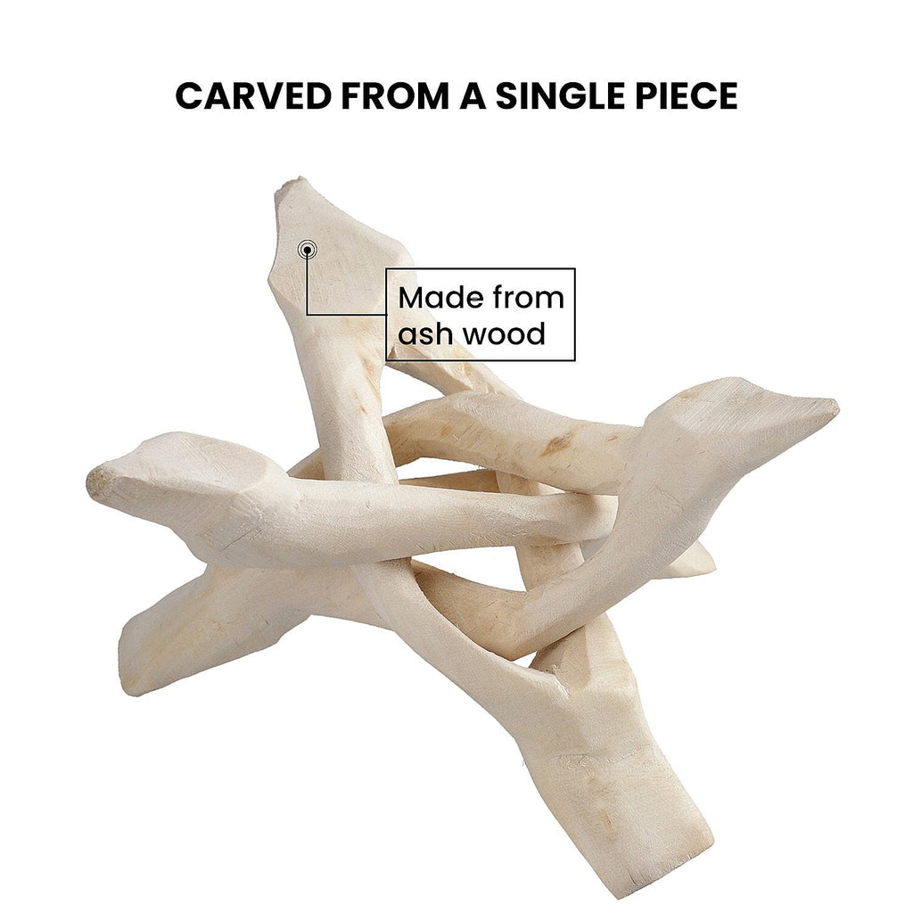 Handcrafted Wooden Tripod Stand (Dia 10 cm) - Natural Wood