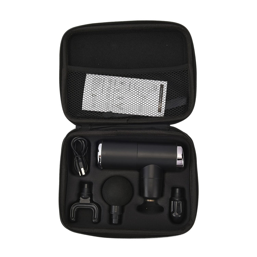 Handheld Rechargeable Deep Tissue Massage Gun with 4 Detachable Massage Head - Black