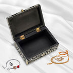 Handmade Bone Inlay Storage Box (Size 15x10x6 Cm) - Black and White