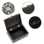Handmade Bone Inlay Storage Box (Size 15x10x6 Cm) - Black and White