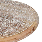 Handmade - Hand Carved Rotating Mango Wood Tray (Dia 40cm, Weight 4.40 lbs)