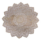 Handmade Mango Wood Carved Rotating Tray (Dia 40.62cm)
