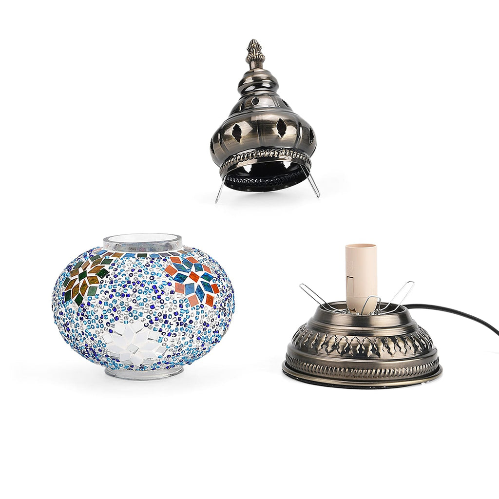 Handmade Moroccan Style Mosaic Table Lamp - Multicolour