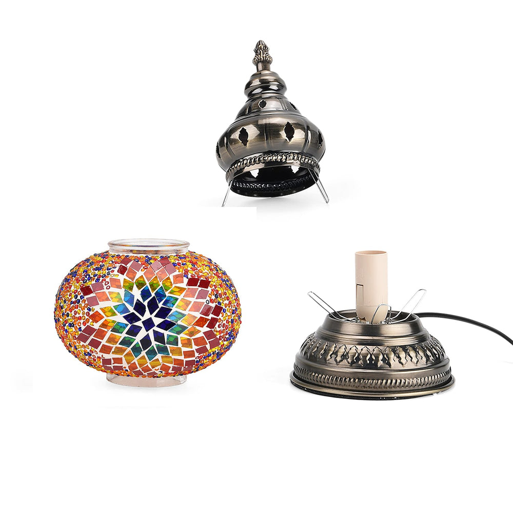 Handmade Moroccan Style Mosaic Table Lamp - Red