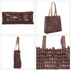 Handmade Sabai Grass Lunch Bag (Size 33x30x12 Cm) - Brown