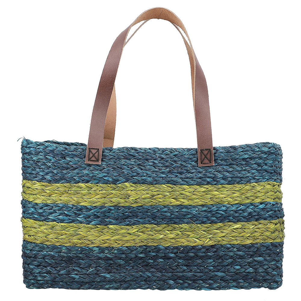 Handmade Sabai Grass Veg Bucket Bag (Size 41x23x14 Cm) - Green