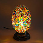 Handmade Egg Shaped Turkish Mosaic Table Lamp - Multi