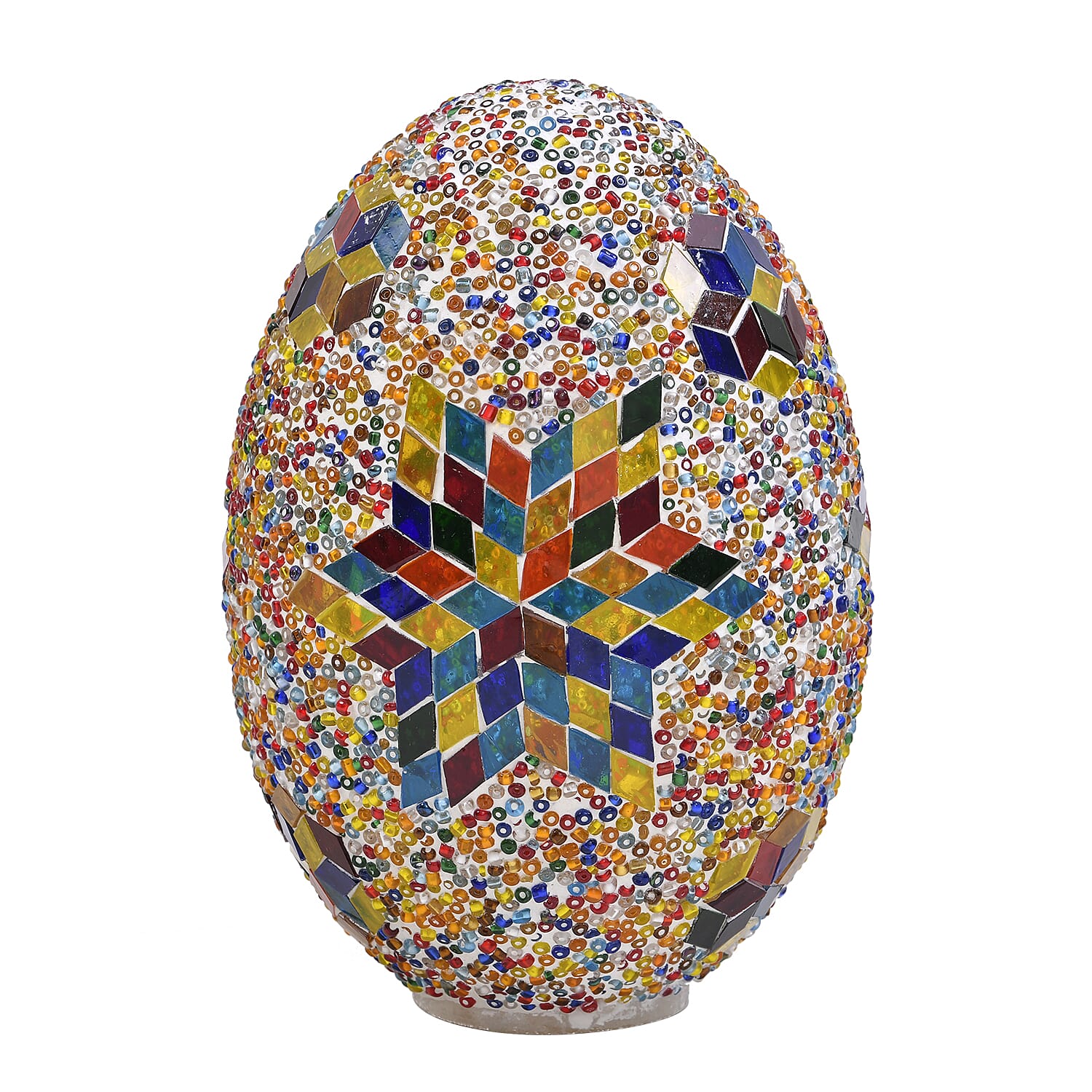 Handmade Egg Shaped Turkish Mosaic Table Lamp - Multi