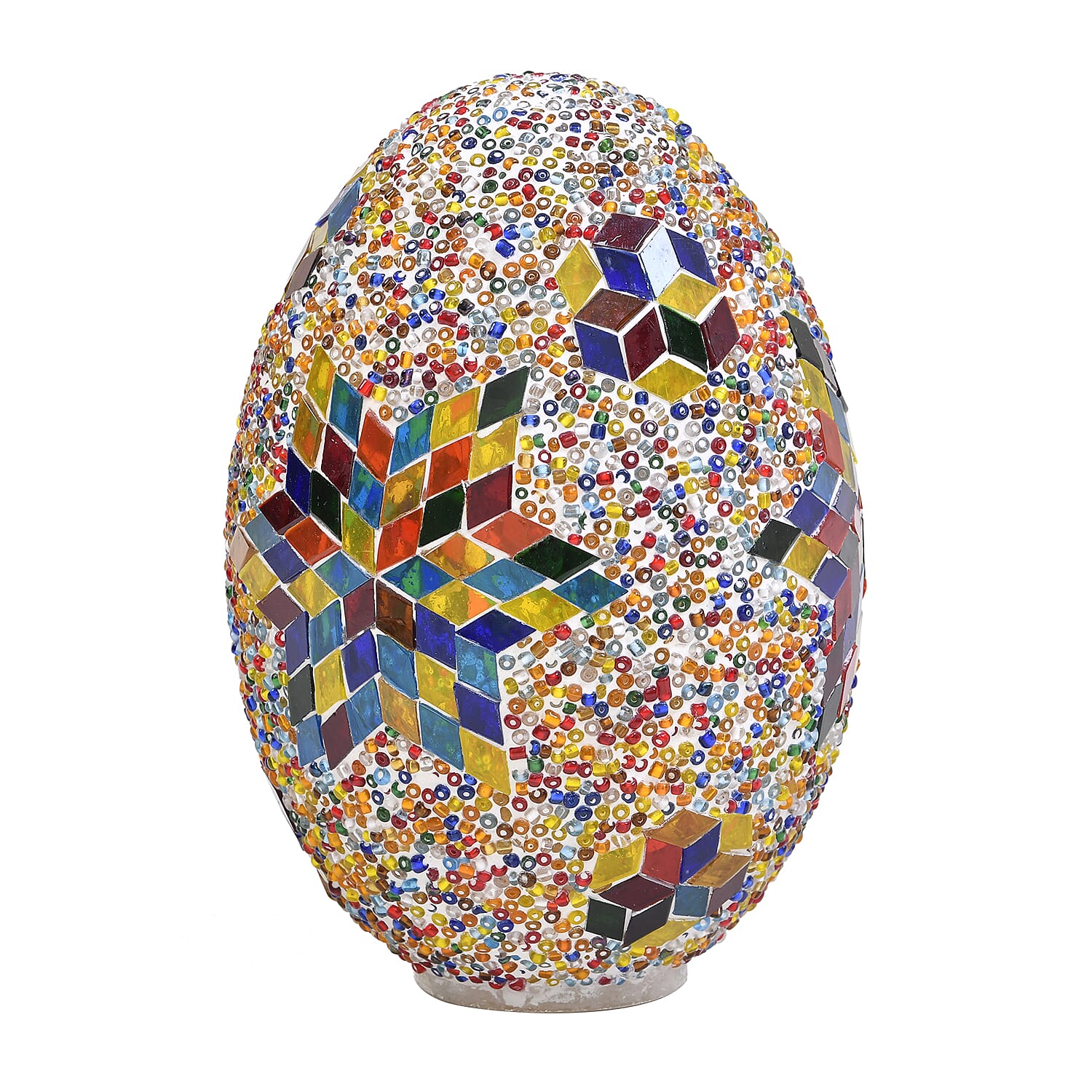 Handmade Egg Shaped Turkish Mosaic Table Lamp - Multi