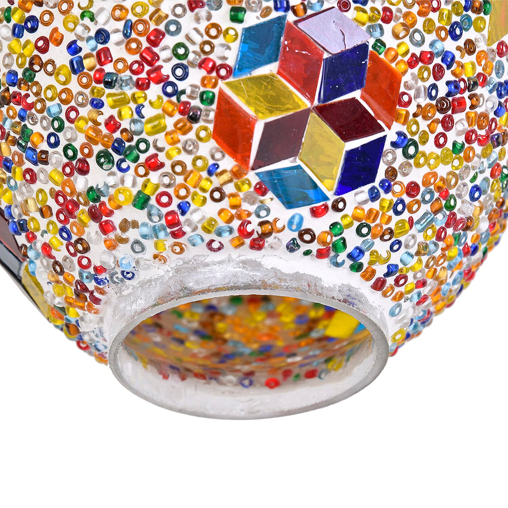 Handmade Egg Shaped Turkish Mosaic Table Lamp - Multi