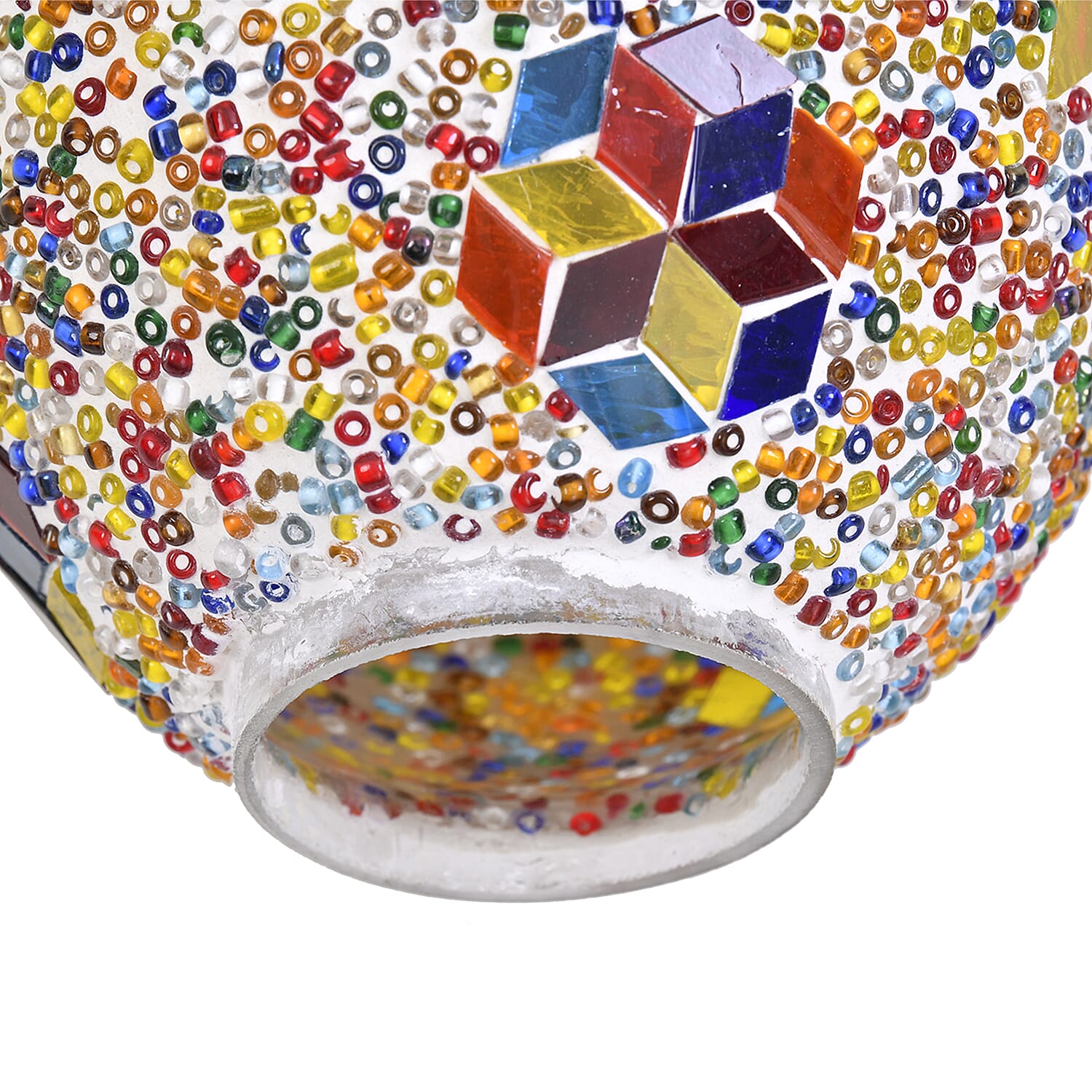 Handmade Egg Shaped Turkish Mosaic Table Lamp - Multi