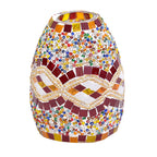 Handmade Floral Pattern Turkish Mosaic Table Lamp - Maroon - Multi
