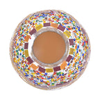 Handmade Floral Pattern Turkish Mosaic Table Lamp - Maroon - Multi